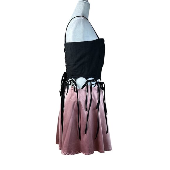 ZEMETA Meant To Be Together Dress in Pink Large New Womens Satin Corset Mini - Picture 5 of 13
